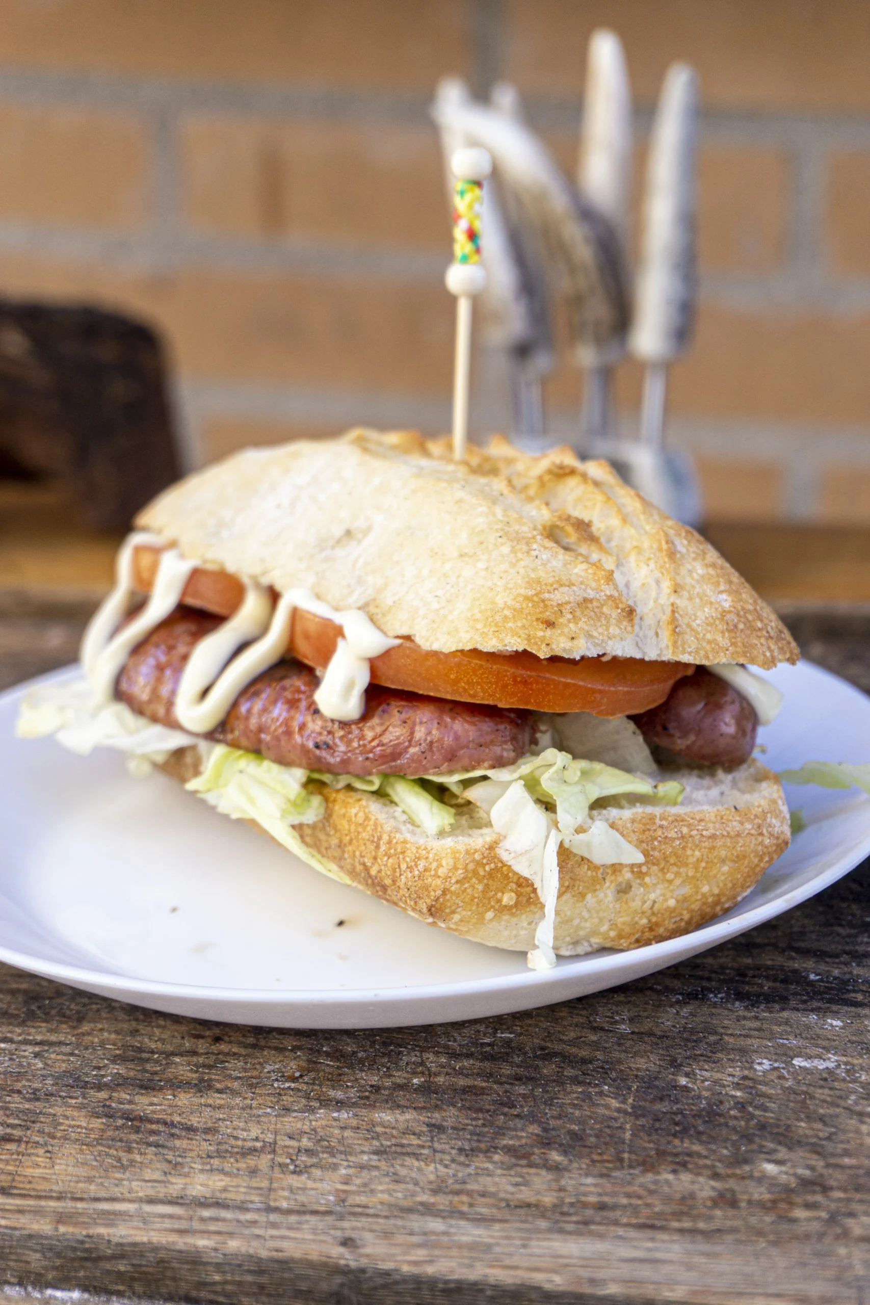 Choripan estilo argentino de el Asador argentino el mirador